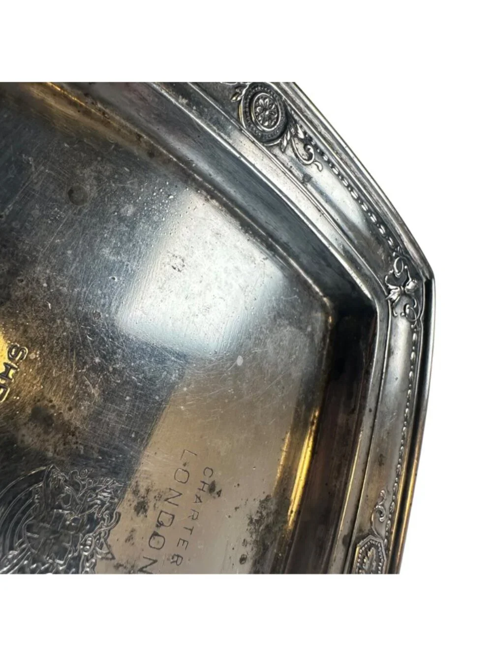 1959 Sheraton Dallas Texas Hotel London Club Silver Change Tip Tray Reed Barton